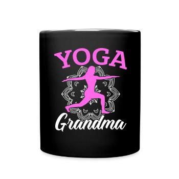 Étirez la méditation de l’amateur de yoga du stress Fitne - Mug uni - noir - Devant