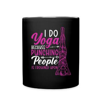 Yoga Lovers Meditation Fitness Exercise Meditate - Full Colour Mug - black - Front