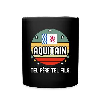 tel père tel fils cadeau papa aquitain aquitaine - Mug uni - noir - Devant