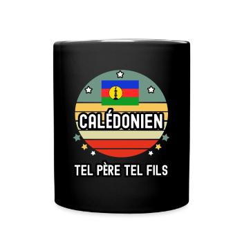 tel père tel fils papa calédonien calédonie - Mug uni - noir - Devant