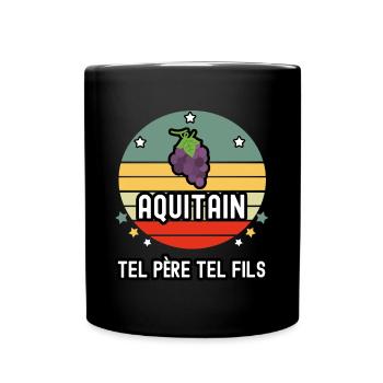 tel père tel fils papa aquitain vigne aquitaine - Mug uni - noir - Devant