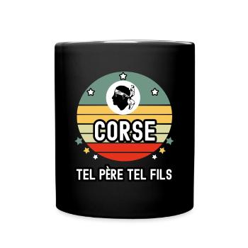 tel père tel fils papa corse tete maure corse - Mug uni - noir - Devant