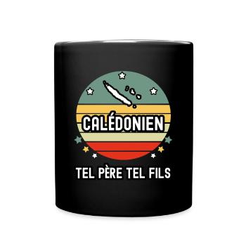 tel père tel fils papa calédonien calédonie - Mug uni - noir - Devant
