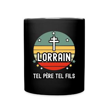 tel père tel fils papa lorrain croix de lorraine - Mug uni - noir - Devant