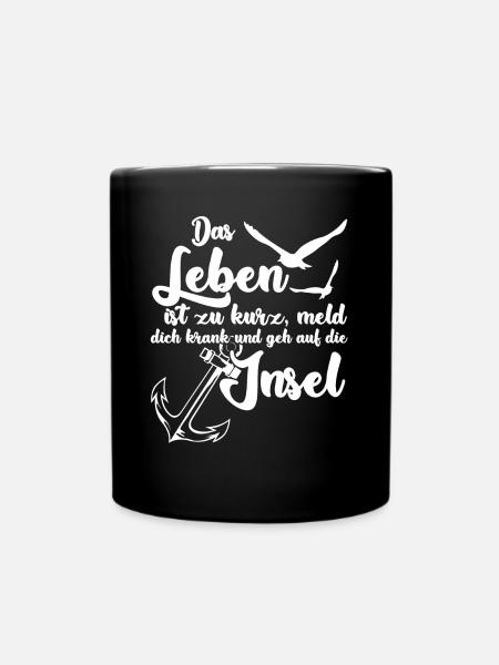 Helgoland Norderney Usedom Rügen Amrum - Tasse einfarbig - Schwarz