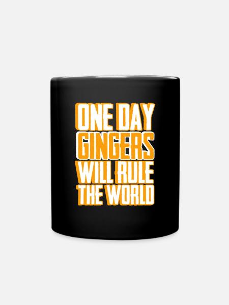 Gingers Will Rule World Redhead Red Orange Haired - Full Colour Mug - black