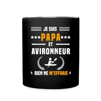 papa avironneur rien ne m'effraie papa aviron - Mug uni - noir - Devant