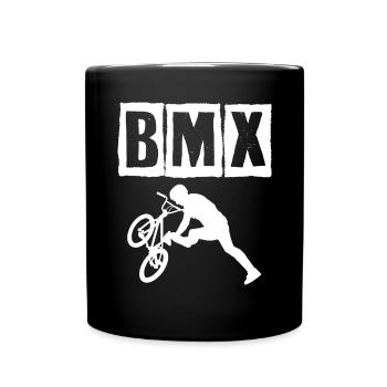 BMX Rennrad Radfahrer Trick - Tasse einfarbig - Schwarz - Vorne