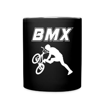 BMX Rennrad Radfahrer Trick - Tasse einfarbig - Schwarz - Vorne