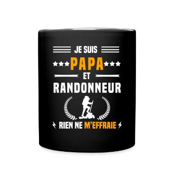 papa randonneur rien ne m'effraie papa randonnée - Mug uni - noir - Devant