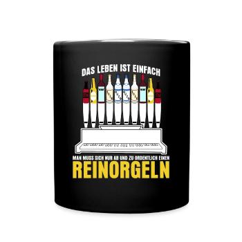 Achtarmig einen Reinorgeln Orgel Saufen - Tasse einfarbig - Schwarz - Vorne