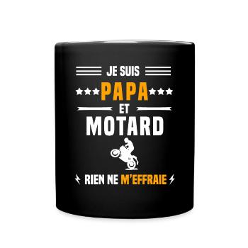 papa moard homme rien ne m'effraie papa montagne - Mug uni - noir - Devant