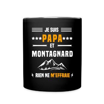 papa montagnard rien ne m'effraie papa moto - Mug uni - noir - Devant