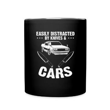 Knife Collector Car Oldtimer Knife Fan Design - Full Colour Mug - black - Front