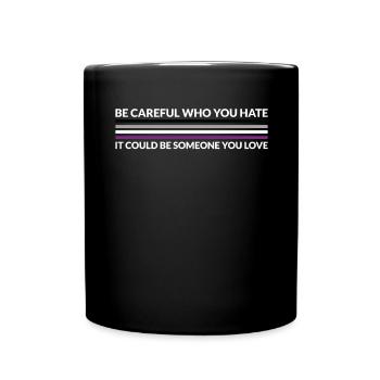 Attention Qui déteste - LGBTQ Asexuel - Mug uni - noir - Devant