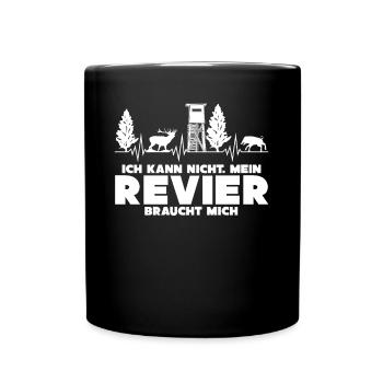 Jägerin Keiler Wildschwein Jagd Jäger - Tasse einfarbig - Schwarz - Vorne