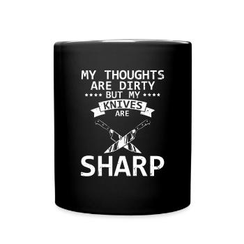 Dirty Thoughts Clean Knife Collecteur de couteaux - Mug uni - noir - Devant