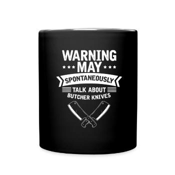 Talk spontaneously about kitchen knife knife collector - Full Colour Mug - black - Front