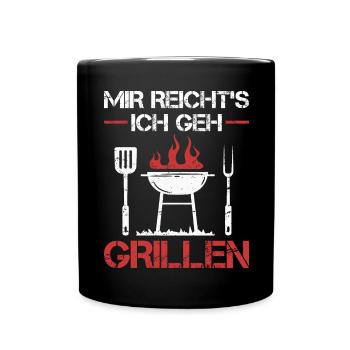 Griller BBQ Grill Grillmeister Grillen Grillparty - Tasse einfarbig - Schwarz - Vorne