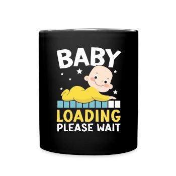 Baby Loading Bitte warten Baby Reveal Baby Shower - Tasse einfarbig - Schwarz - Vorne
