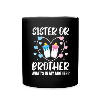 Sœur ou frère Qu’y a-t-il dans ma mère Bab - Mug uni - noir - Devant