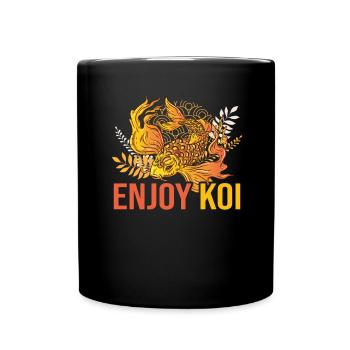 Nishikigoi Koi Breeder Enjoy Koi Carp - Full Colour Mug - black - Front