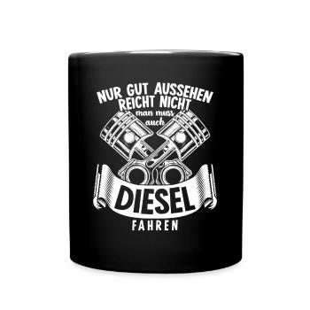 Hubraum Tuner Motor Motorsport Tuning - Tasse einfarbig - Schwarz - Vorne