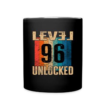 Geburtstag Happy Birthday Level Unlocked 96 Jahre - Tasse einfarbig - Schwarz - Vorne