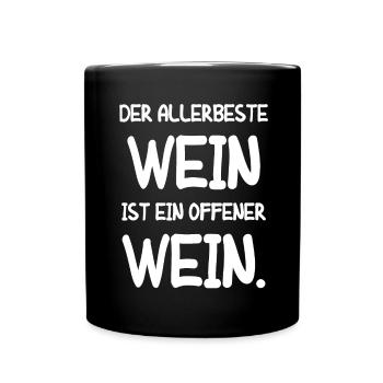 Vino Weinliebhaber Geschenk Wein Weinfest Rotwein - Tasse einfarbig - Schwarz - Vorne