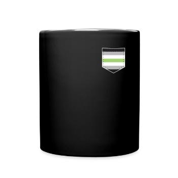 LGBTQ Agender Pride Flag Bag - Full Colour Mug - black - Front