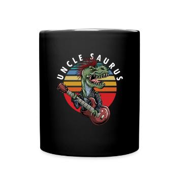 Uncle T-Rex Guitar Player Guitarist Niece Nephew - Full Colour Mug - black - Front