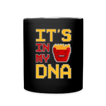 Its In My DNA Pixel Art Fries Fries - Full Colour Mug - black - Front