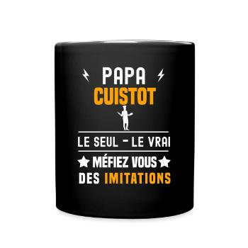papa cuistot le seul le vrai papa cuisine - Mug uni - noir - Devant