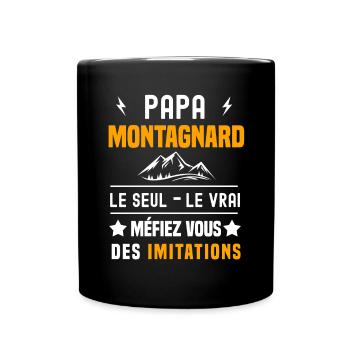 papa montagnard le seul le vrai papa montagne - Mug uni - noir - Devant