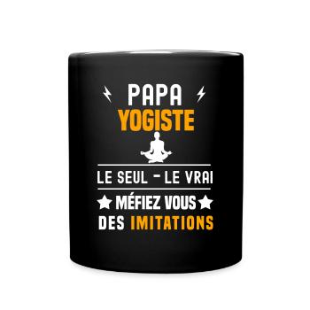 papa yogiste le seul le vrai papa yoga - Mug uni - noir - Devant