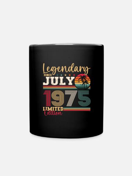 Légendaire Juillet 1975 47ème Anniversaire Cadeau Hommes - Mug uni - noir