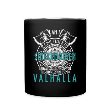 Schildmaid Viking Shield Valhalla - Tasse einfarbig - Schwarz - Vorne