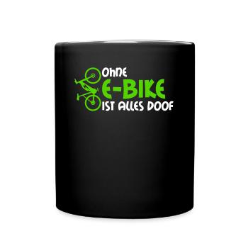 EBike E-MTB elektrisches Fahrrad E-Bike - Tasse einfarbig - Schwarz - Vorne