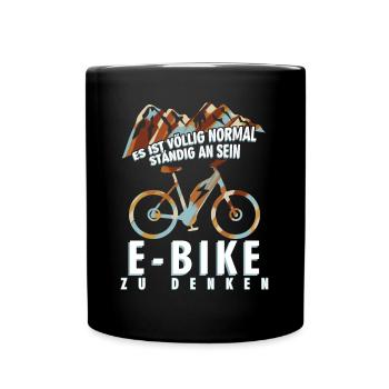 EBike elektrisches Fahrrad Strom E-Bike - Tasse einfarbig - Schwarz - Vorne