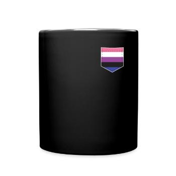 Sac de drapeau de fierté fluide de genre LGBTQ - Mug uni - noir - Devant