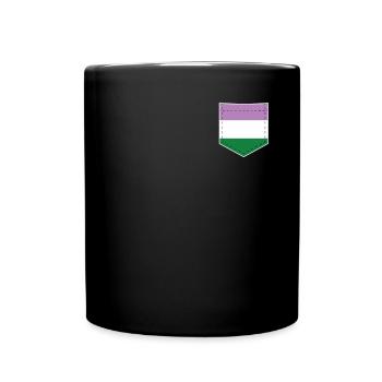 LGBTQ Genderqueer Pride Flag Bag - Full Colour Mug - black - Front