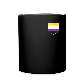 LGBTQ Non-Binary Pride Flag Pocket - Tasse einfarbig - Schwarz - Vorne