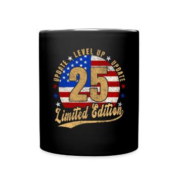 Update Level Up 25 Jahre Limited Edition USA - Tasse einfarbig - Schwarz - Vorne