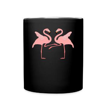 Boogie Woogie Flamingos Tanzen Swing - Tasse einfarbig - Schwarz - Vorne