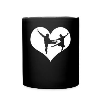 Boogie Woogie Herz Boogie-Woogie Swing - Tasse einfarbig - Schwarz - Vorne