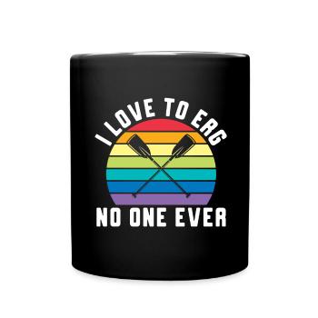 Rudern Ergometer Ruderer - Tasse einfarbig - Schwarz - Vorne