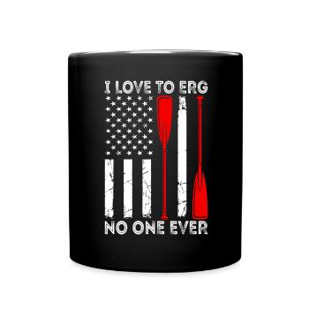 Rudern Ergometer Ruderer - Tasse einfarbig - Schwarz - Vorne