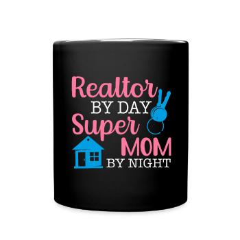 Immobilienmaklerin Mama Mutter Immobilienbüro - Tasse einfarbig - Schwarz - Vorne