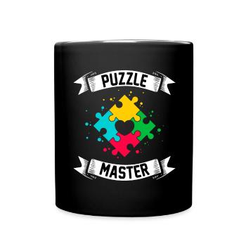 Puzzle-Meister - Tasse einfarbig - Schwarz - Vorne