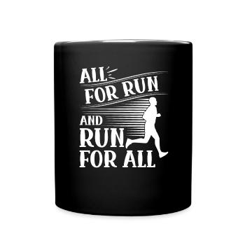 Love Running Zitat - Laufen Läufer - Tasse einfarbig - Schwarz - Vorne